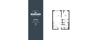 1Bed 1Bath 627 sq.Ft._1 at The Bessemer at Seward Commons Apartments, Minneapolis, MN,  55404