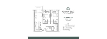 Harkness - B1 Floor Plan at Grove80 Apartments, Cottage Grove, MN, 55016