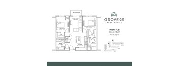Irish - C2 Floor Plan at Grove80 Apartments, Cottage Grove