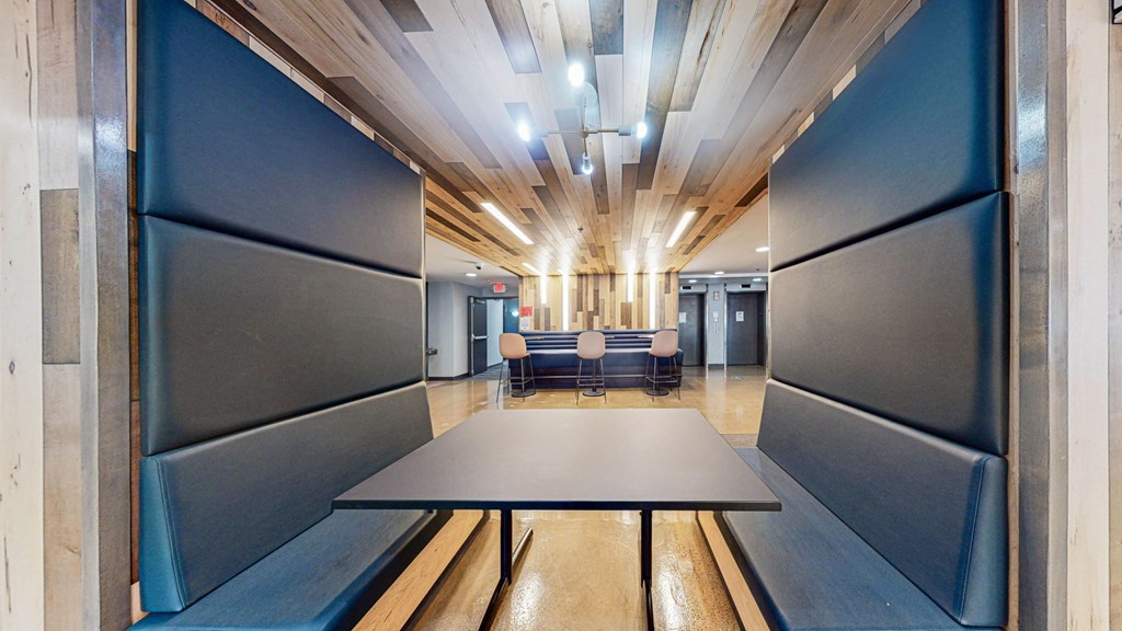 resident lounge booth at Bierman Place, Minneapolis, Minnesota