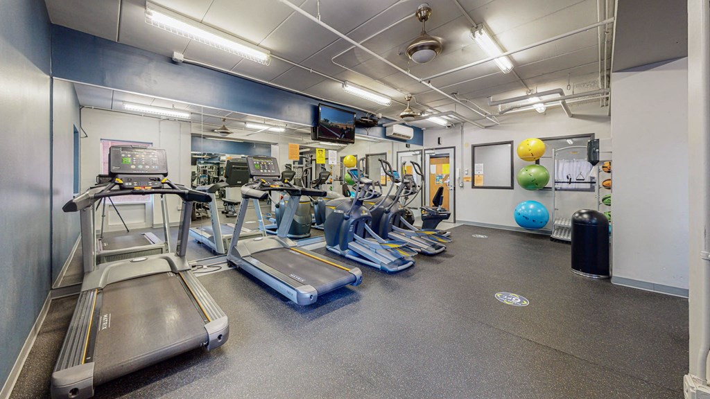 fitness center with cardio machines at Bierman Place, Minneapolis, MN
