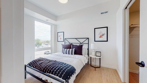 Bedroom with Hardwood Flooring at CityLine Apartments, Minnesota