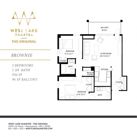 Brownie Floor Plan at The Original at West Lake Quarter, Minnesota, 55416