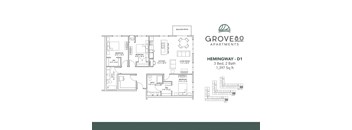 Hemingway - D1 Floor Plan at Grove80 Apartments, Cottage Grove, 55016