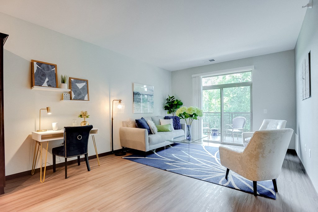 spacious living areas with vinyl flooring at Lake Jonathan Flats, Minnesota