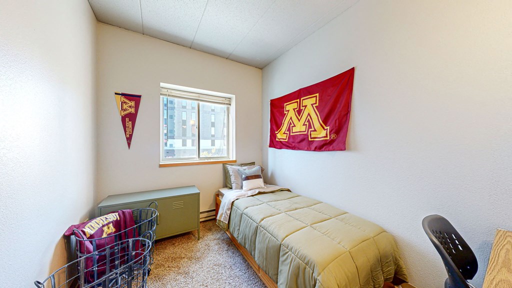 Bedroom With Window at Bierman Place, Minneapolis, MN, 55414