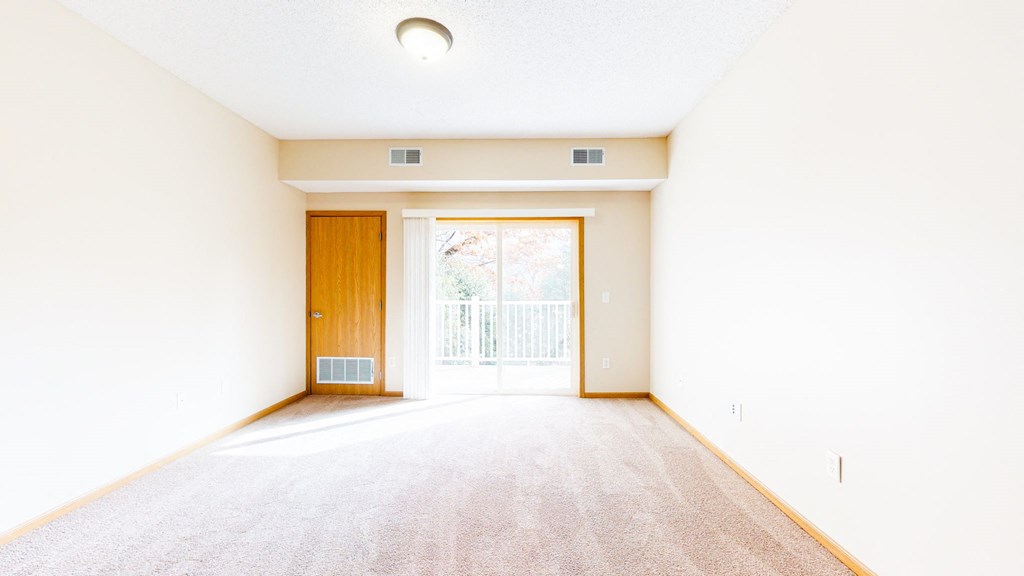 1 bedroom - pine floor plan - living room with balcony