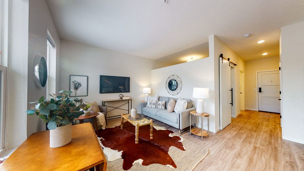 Living Room With Dining Area at Shady Oak Crossing, Minnesota