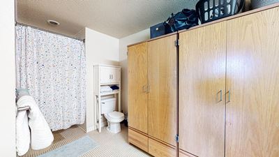 oversized bathroom with armoires available