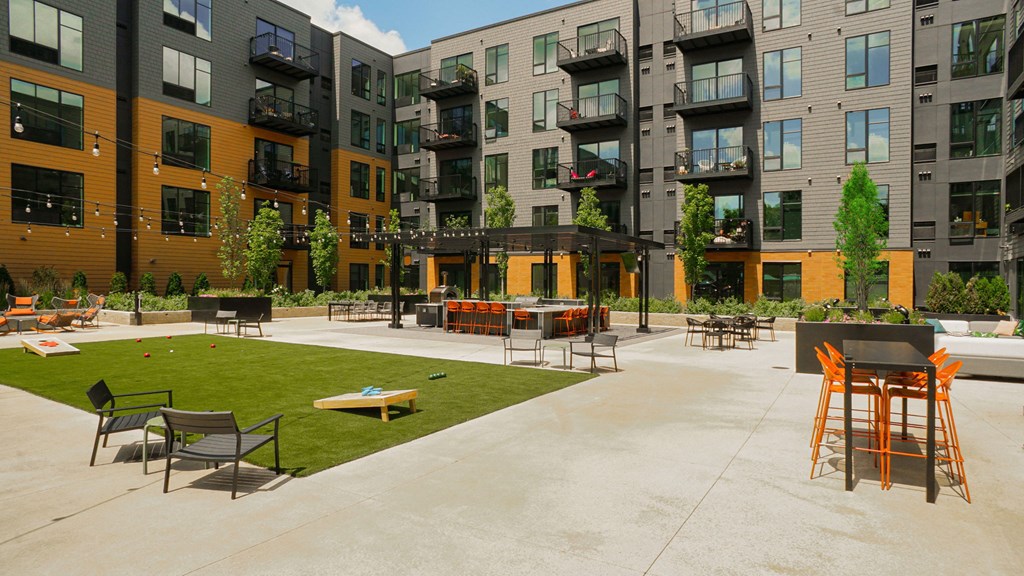 Outdoor Living Spaces at The Hill Apartments, Saint Paul