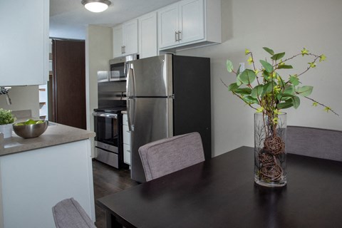 Spacious Countertops and New Appliances in Kitchen of Minneapolis Apartment