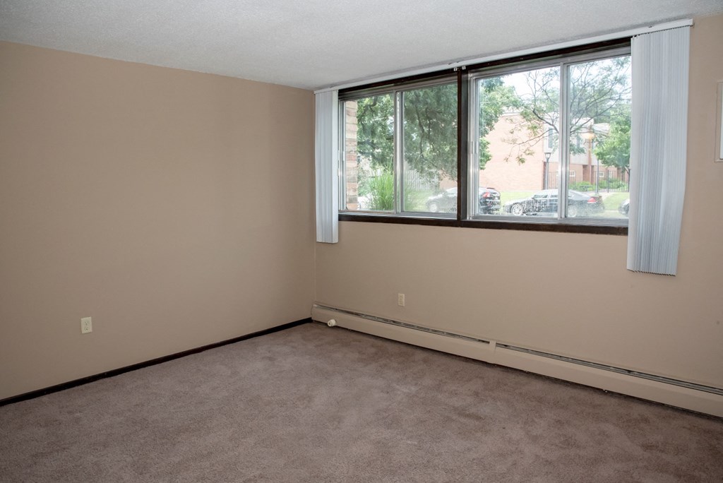 living area with large window