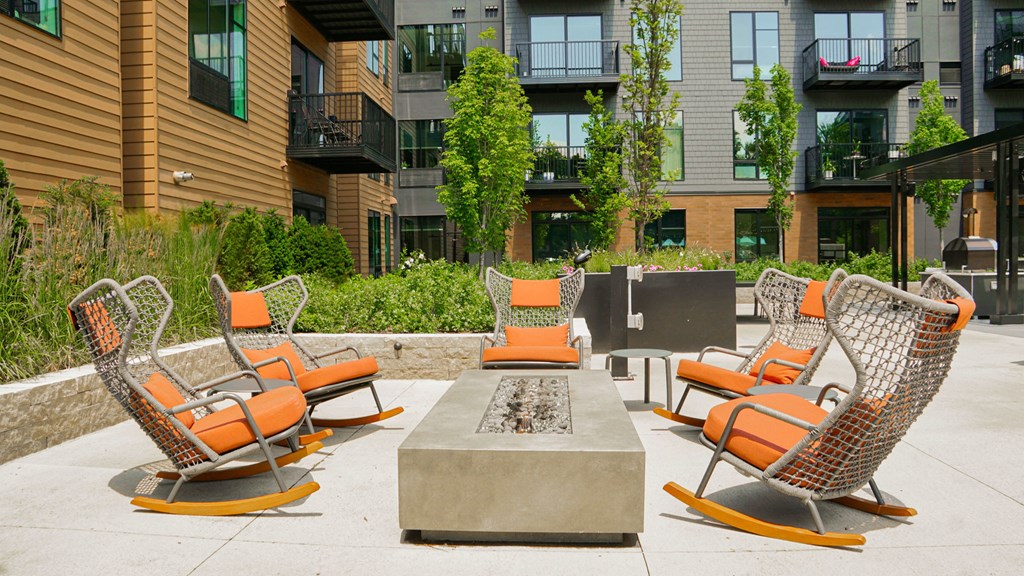 Firepit Seating at The Hill Apartments, Saint Paul, MN