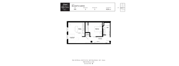 One Bed One Bath Barnard Floorplan  at 700 Central Apartments, Minneapolis, 55414