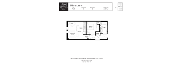 One Bed One Bath Bintliff Floorplan  at 700 Central Apartments, MN, 55414