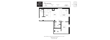 One Bed One Bath Charles Floorplan at 700 Central Apartments, MN, 55414