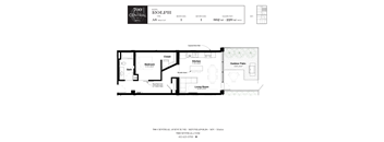 One Bed One Bath Rolph Floorplan  at 700 Central Apartments, 700 Central Avenue, Minneapolis