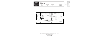 One Bed One Bath Smith Floorplan