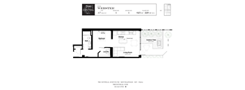 Zero Bed One Bath Webster Floorplan  at 700 Central Apartments, MN, 55414