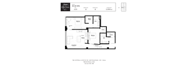 Two Bed Two Bath Davis Floorplan  at 700 Central Apartments, 700 Central Avenue, Minneapolis