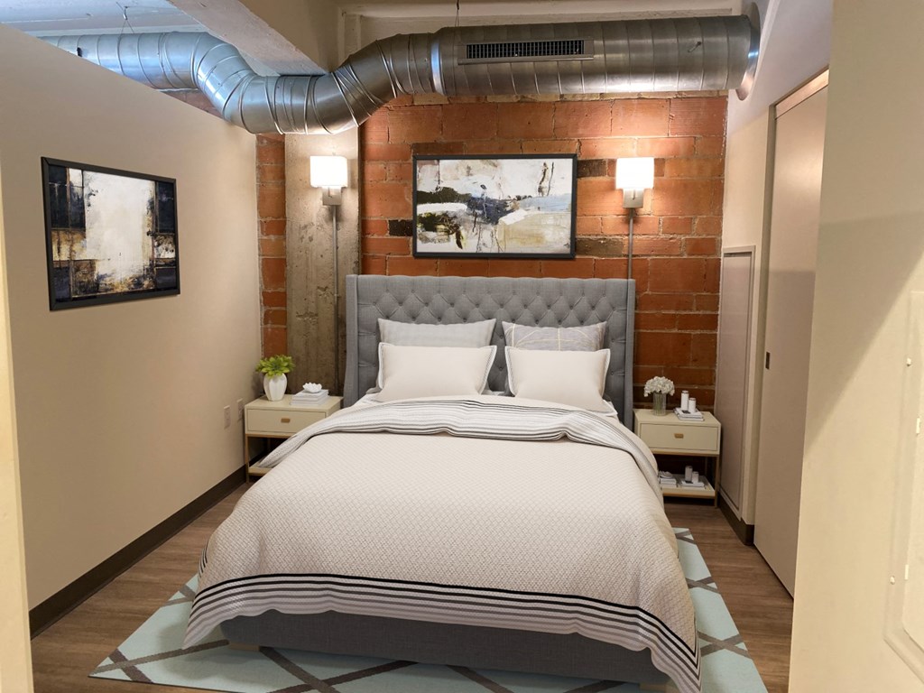 Spacious Bedroom With Comfortable Bed at 700 Central Apartments, MN, 55414