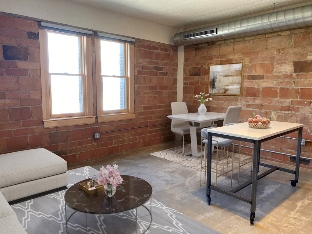 Graceful Living Area at 700 Central Apartments, Minneapolis, Minnesota