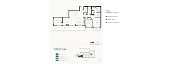A floor plan for a three bedroom home with a unique layout and features.