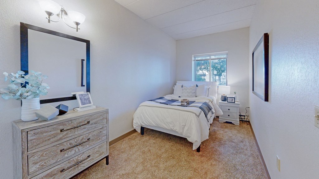 Carpeted Bedroom at Bierman Place, Minneapolis, Minnesota