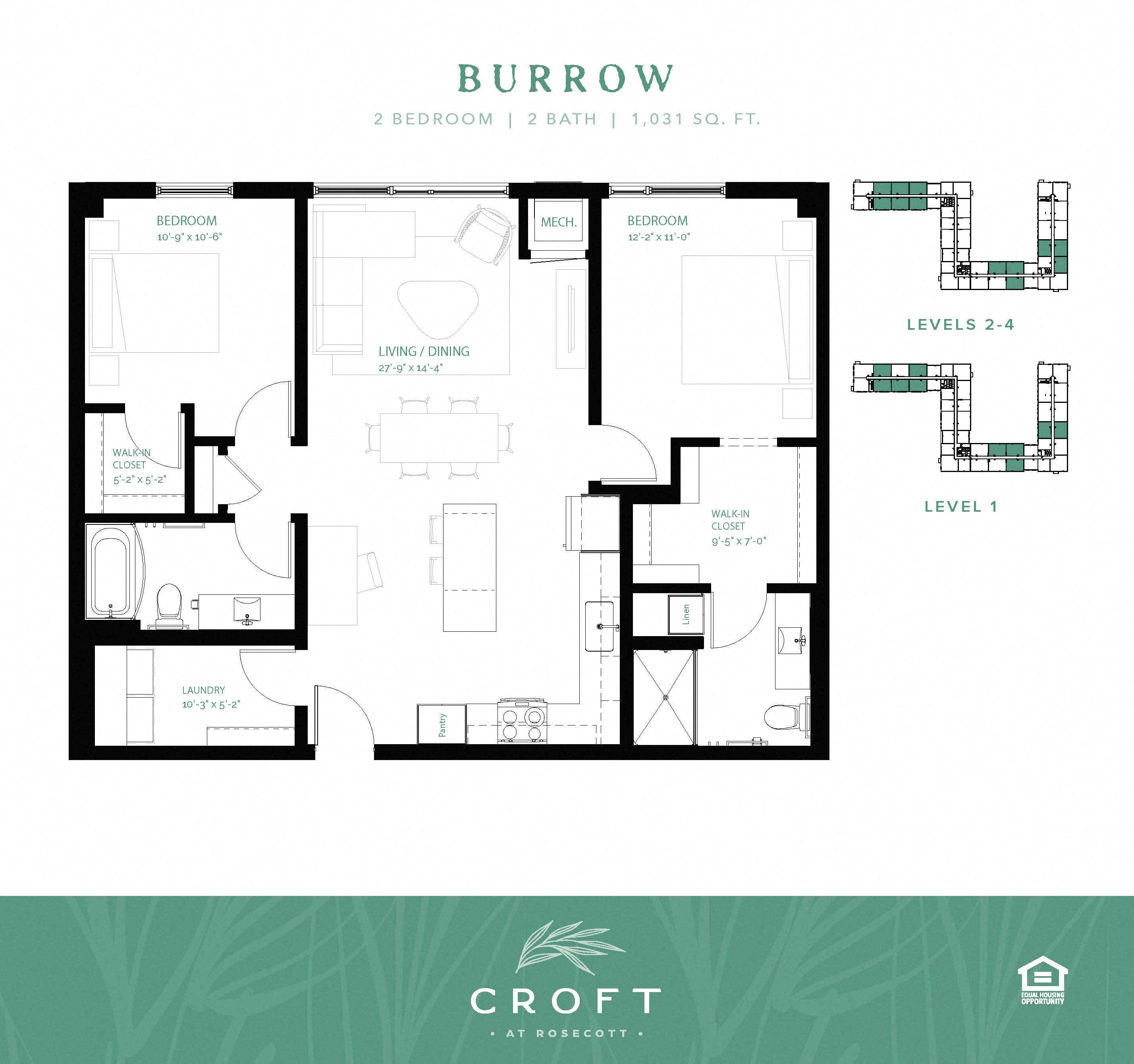 BURROW Floor Plan at Croft at Rosecott, Minnesota, 55068