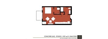 a floor plan of the condo at The Yards and Backyards, MN 55075