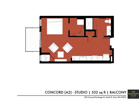 a floor plan of the condo at The Yards and Backyards, MN 55075