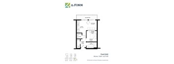 A floor plan for a Ford (A4) Alcove with 1 bath and 505 square feet.