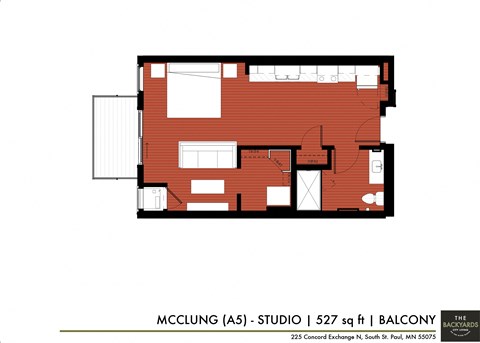 a floor plan of a small house at The Yards and Backyards, Saint Paul, 55075