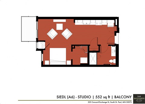 a floor plan of a small house at The Yards and Backyards, Minnesota