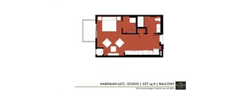 a floor plan of a small house at The Yards and Backyards, Saint Paul, Minnesota  55075