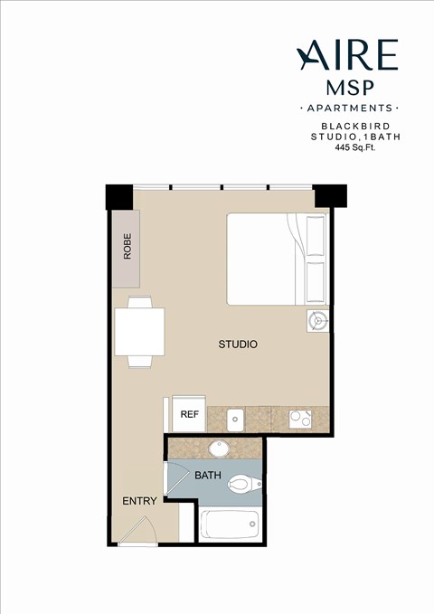 Blackbird Floor Plan at AIRE MSP Apartments, Bloomington, 55425