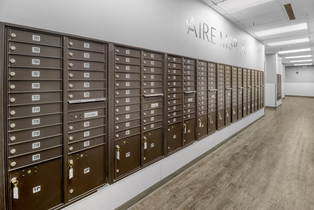 a row of lockers in a hallway