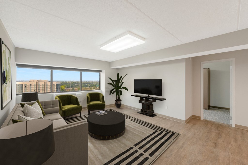 Modern Living Room at Aire MSP Apartments, Bloomington, MN, 55425