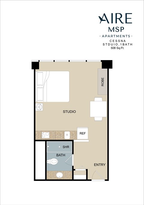 Cessna Floor Plan at AIRE MSP Apartments, Bloomington, MN