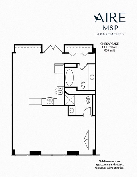 Studio Loft at Aire MSP Apartments, Bloomington, 55425