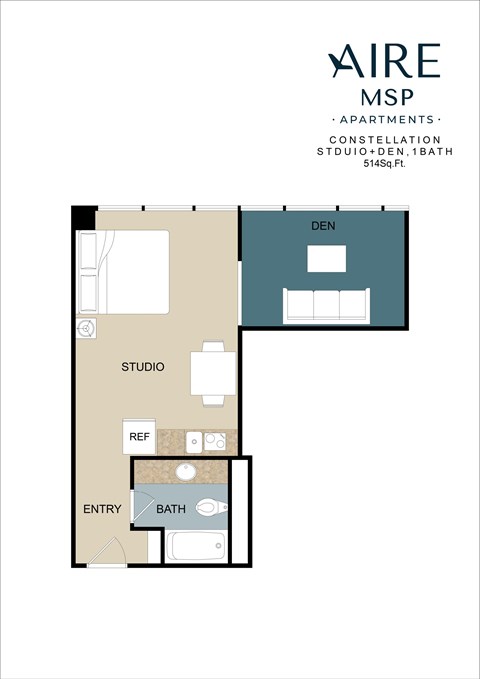 Constellation Floor Plan at AIRE MSP Apartments, Bloomington, Minnesota