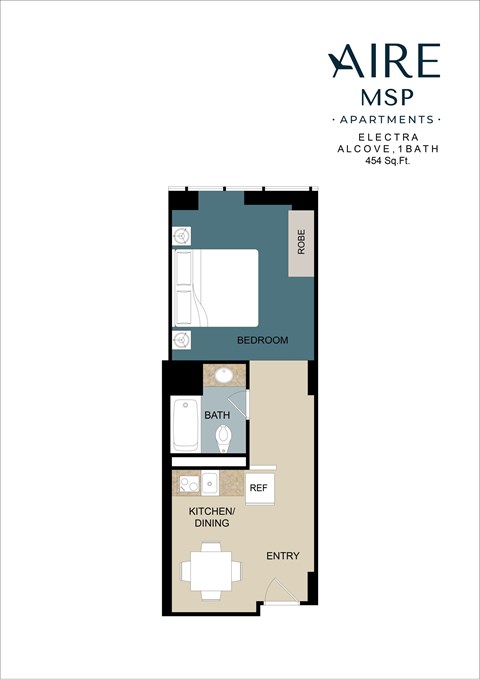 Alcove Floor Plan at AIRE MSP Apartments, Bloomington, MN, 55425