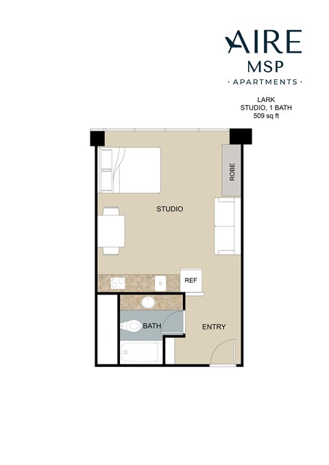 Lark Floor Plan at AIRE MSP Apartments, Bloomington