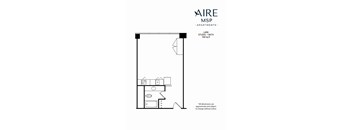 AireMSP_Lark_studio-509sf floor plan at Aire MSP Apartments, Bloomington, MN