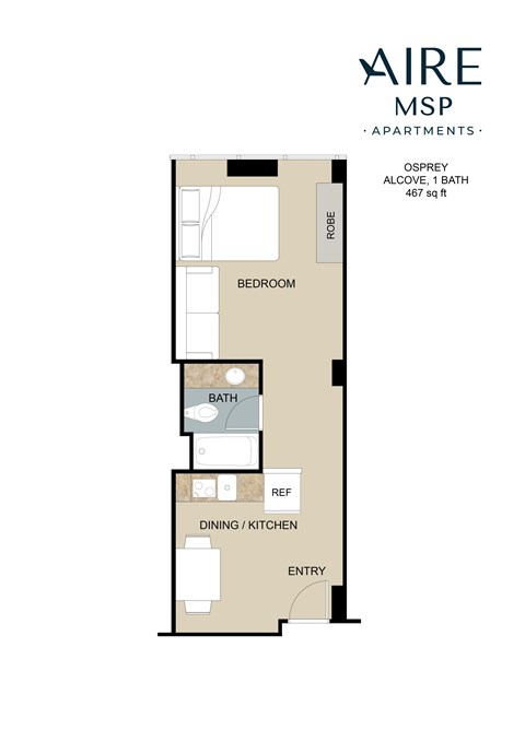 Osprey Floor Plan at AIRE MSP Apartments, Bloomington, Minnesota