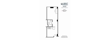 AireMSP_Osprey_Alcove-467sf floor plan at Aire MSP Apartments, Bloomington, 55425