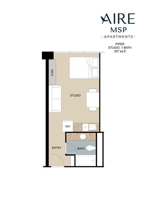 Piper Floor Plan at AIRE MSP Apartments, Minnesota, 55425