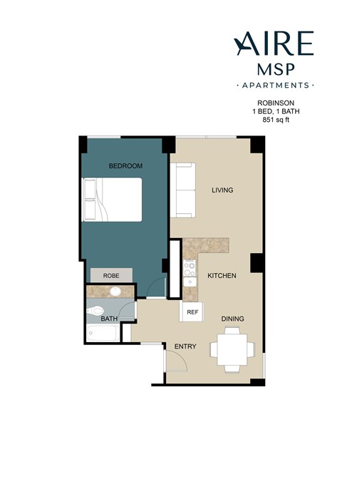 Robinson Floor Plan at AIRE MSP Apartments, Bloomington, MN