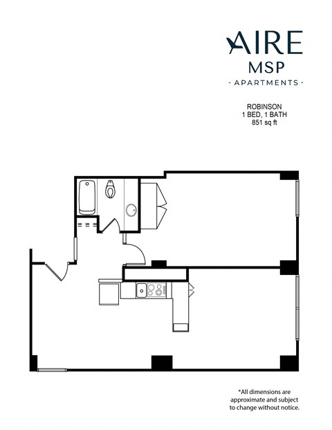 Robinson Floor Plan at Aire MSP Apartments, Minnesota, 55425