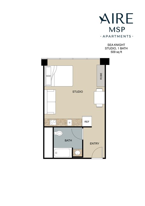 SeaKnight Floor Plan at AIRE MSP Apartments, Bloomington, MN